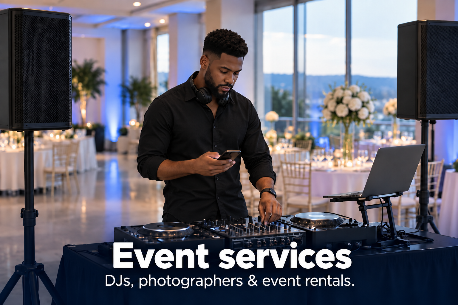 Event services. DJs, photographers & event rentals.