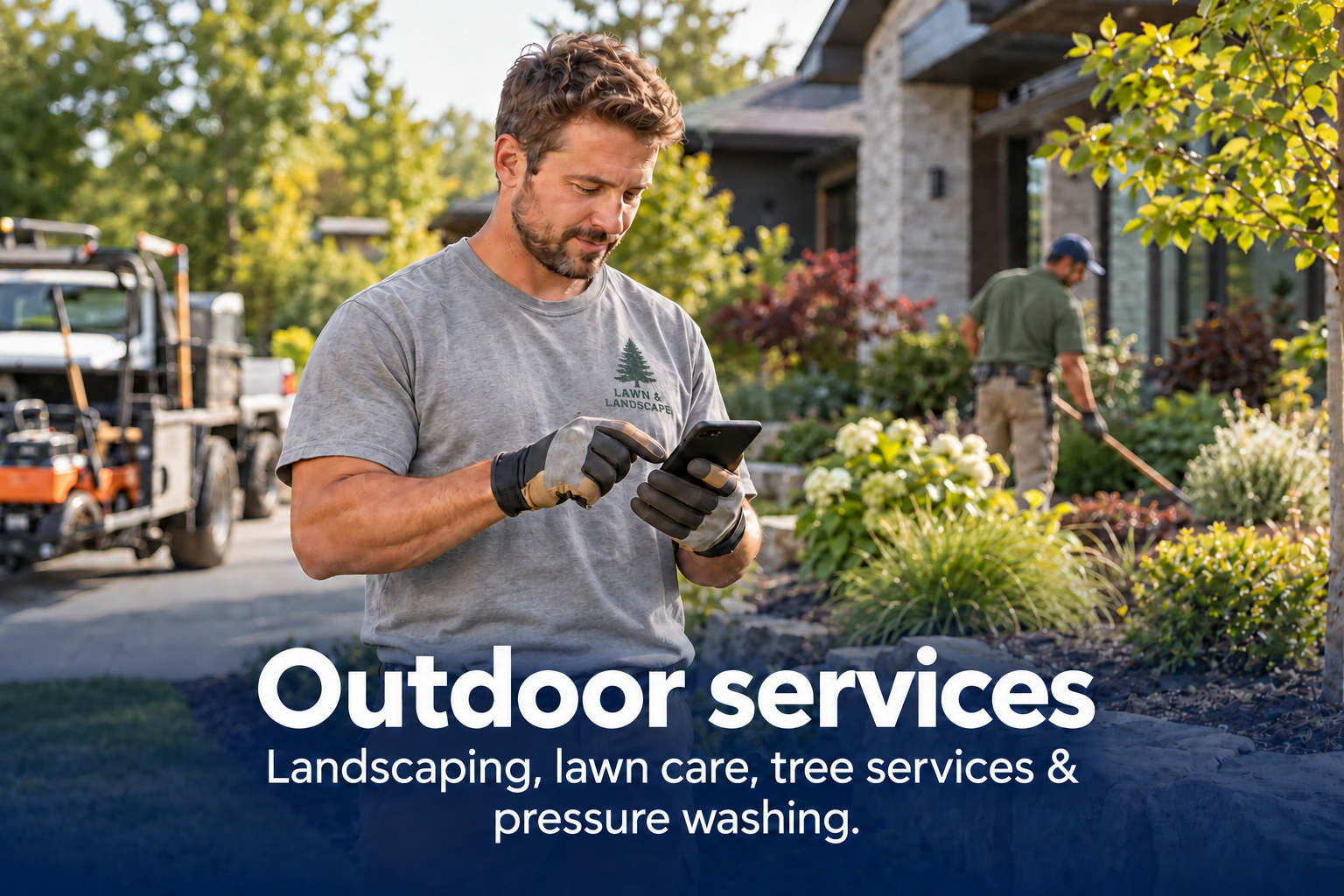Outdoor services. Landscaping, lawn care, tree services & pressure washing.